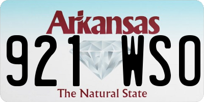 AR license plate 921WSO