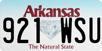 AR license plate 921WSU