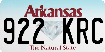 AR license plate 922KRC