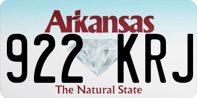 AR license plate 922KRJ