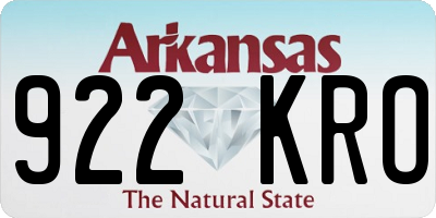 AR license plate 922KRO