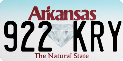 AR license plate 922KRY