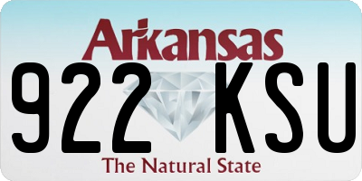 AR license plate 922KSU