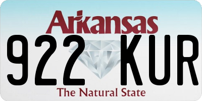 AR license plate 922KUR