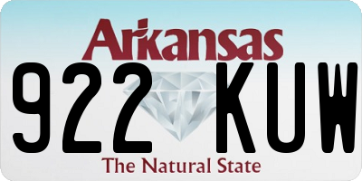 AR license plate 922KUW
