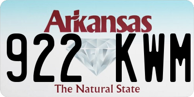 AR license plate 922KWM