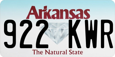 AR license plate 922KWR