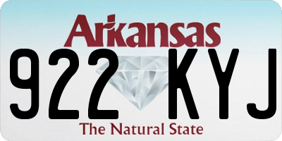 AR license plate 922KYJ