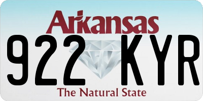 AR license plate 922KYR