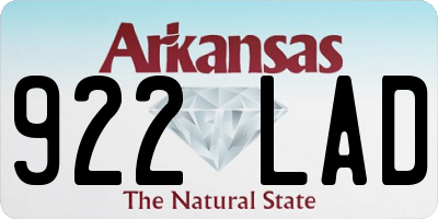 AR license plate 922LAD
