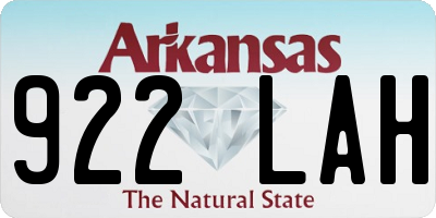 AR license plate 922LAH