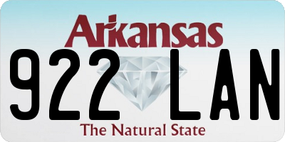 AR license plate 922LAN
