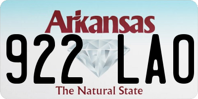 AR license plate 922LAO