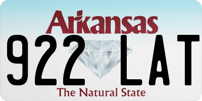 AR license plate 922LAT
