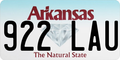 AR license plate 922LAU