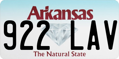 AR license plate 922LAV