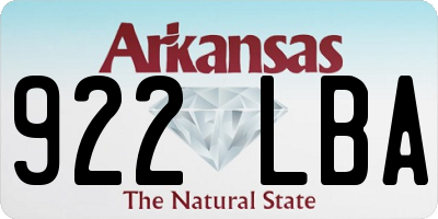 AR license plate 922LBA