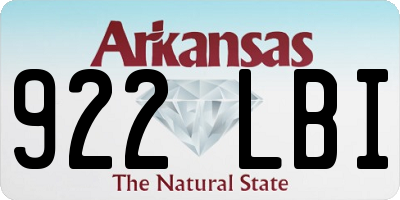 AR license plate 922LBI