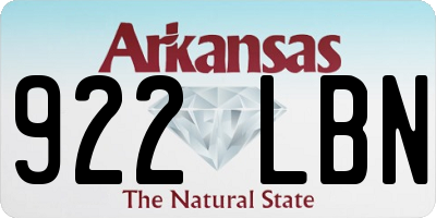 AR license plate 922LBN