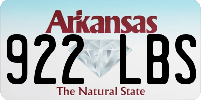 AR license plate 922LBS