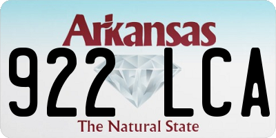 AR license plate 922LCA