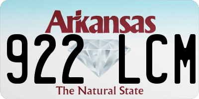 AR license plate 922LCM