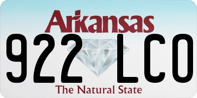 AR license plate 922LCO