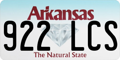 AR license plate 922LCS