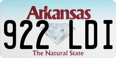 AR license plate 922LDI