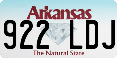 AR license plate 922LDJ