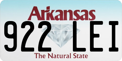 AR license plate 922LEI
