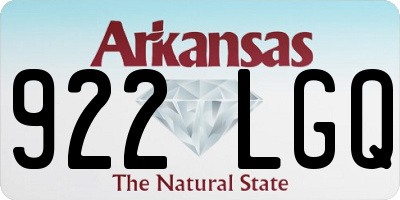 AR license plate 922LGQ
