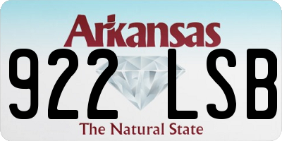 AR license plate 922LSB