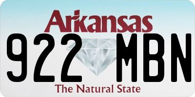 AR license plate 922MBN