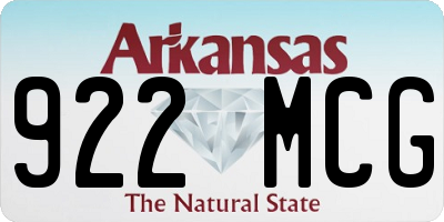 AR license plate 922MCG