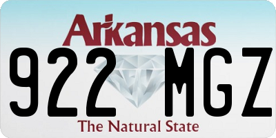 AR license plate 922MGZ
