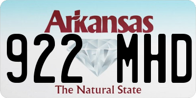AR license plate 922MHD