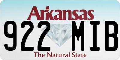 AR license plate 922MIB