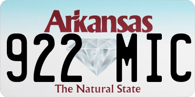 AR license plate 922MIC