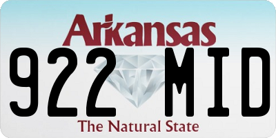 AR license plate 922MID