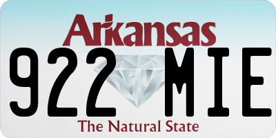 AR license plate 922MIE