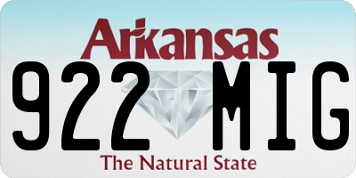 AR license plate 922MIG