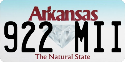 AR license plate 922MII