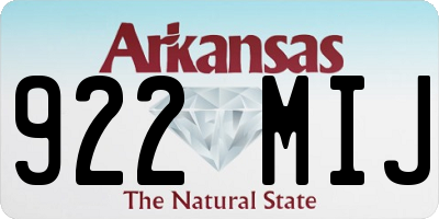 AR license plate 922MIJ