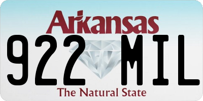 AR license plate 922MIL
