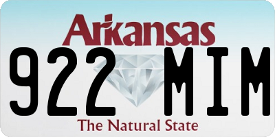 AR license plate 922MIM