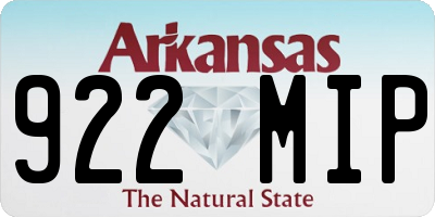 AR license plate 922MIP