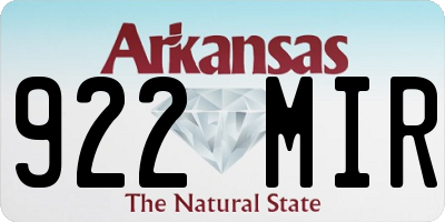 AR license plate 922MIR