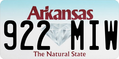 AR license plate 922MIW