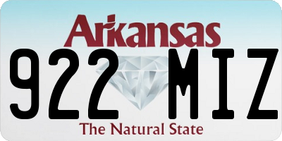 AR license plate 922MIZ